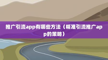 推广引流app有哪些方法（精准引流推广app的策略）