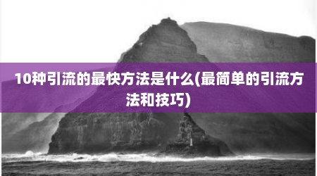 10种引流的最快方法是什么(最简单的引流方法和技巧)