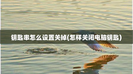钥匙串怎么设置关掉(怎样关闭电脑钥匙)