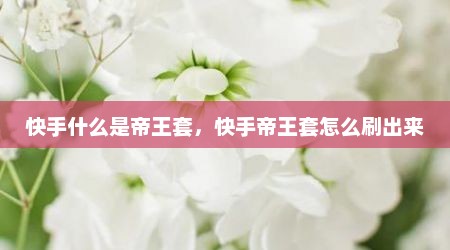 快手什么是帝王套，快手帝王套怎么刷出来