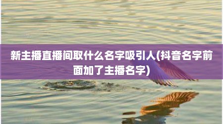 新主播直播间取什么名字吸引人(抖音名字前面加了主播名字)