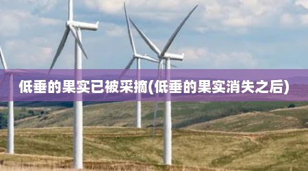 低垂的果实已被采摘(低垂的果实消失之后)