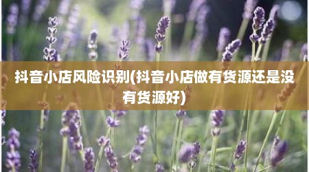 抖音小店风险识别(抖音小店做有货源还是没有货源好)
