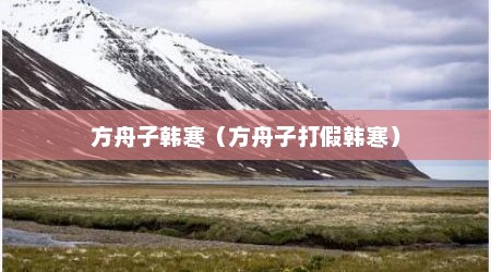 方舟子韩寒（方舟子打假韩寒）