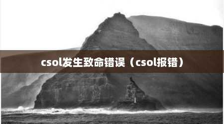 csol发生致命错误（csol报错）