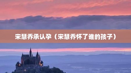 宋慧乔承认孕（宋慧乔怀了谁的孩子）