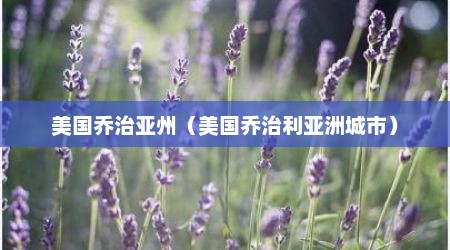 美国乔治亚州（美国乔治利亚洲城市）