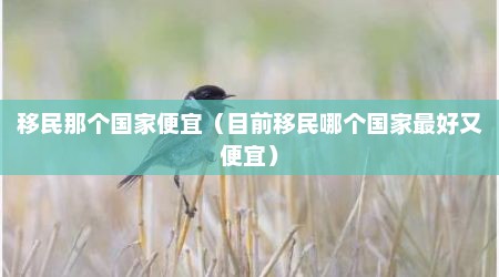 移民那个国家便宜（目前移民哪个国家最好又便宜）