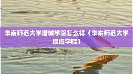 华南师范大学增城学院怎么样（华东师范大学增城学院）