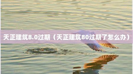 天正建筑8.0过期（天正建筑80过期了怎么办）
