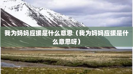 我为妈妈应援是什么意思（我为妈妈应援是什么意思呀）