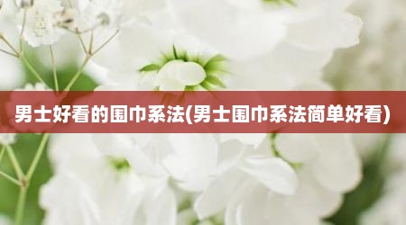男士好看的围巾系法(男士围巾系法简单好看)
