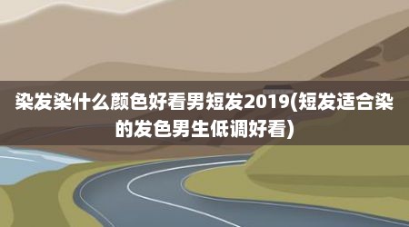 染发染什么颜色好看男短发2019(短发适合染的发色男生低调好看)