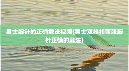 男士胸针的正确戴法视频(男士双排扣西服胸针正确的戴法)