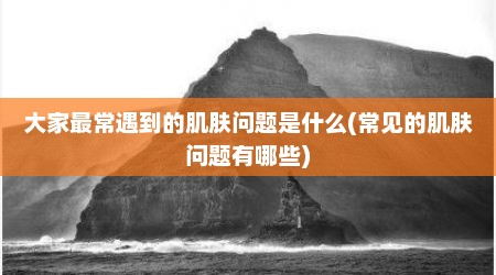 大家最常遇到的肌肤问题是什么(常见的肌肤问题有哪些)