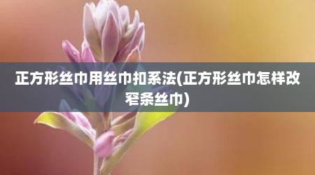 正方形丝巾用丝巾扣系法(正方形丝巾怎样改窄条丝巾)