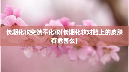 长期化妆突然不化妆(长期化妆对脸上的皮肤有危害么)