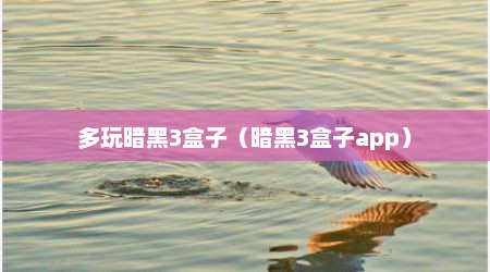 多玩暗黑3盒子（暗黑3盒子app）