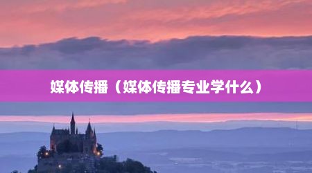 媒体传播（媒体传播专业学什么）