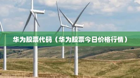 华为股票代码（华为股票今日价格行情）
