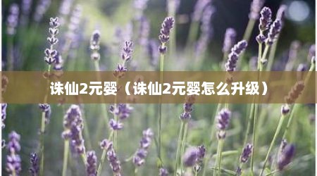 诛仙2元婴（诛仙2元婴怎么升级）