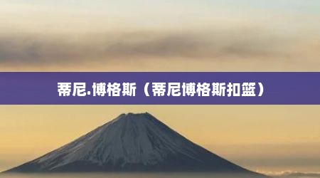 蒂尼.博格斯（蒂尼博格斯扣篮）