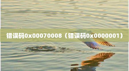 错误码0x00070008（错误码0x0000001）