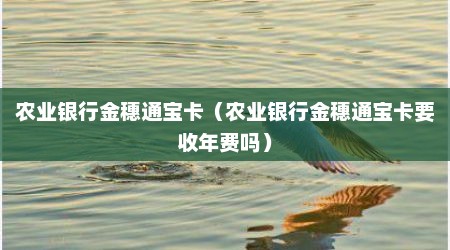 农业银行金穗通宝卡（农业银行金穗通宝卡要收年费吗）