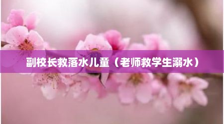 副校长救落水儿童（老师救学生溺水）