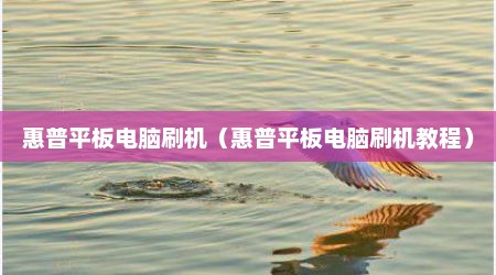 惠普平板电脑刷机（惠普平板电脑刷机教程）