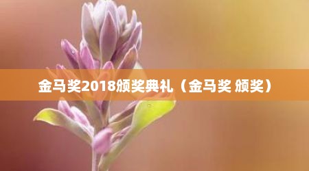 金马奖2018颁奖典礼（金马奖 颁奖）