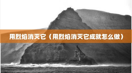 用烈焰消灭它（用烈焰消灭它成就怎么做）