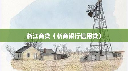 浙江商贷（浙商银行信用贷）