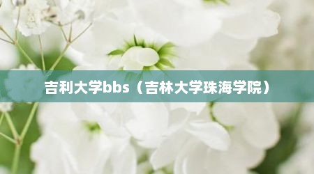 吉利大学bbs（吉林大学珠海学院）