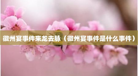 徽州宴事件来龙去脉（徽州宴事件是什么事件）