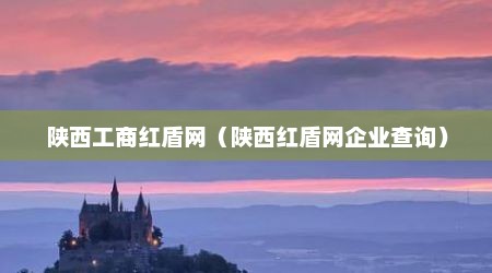 陕西工商红盾网（陕西红盾网企业查询）