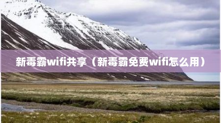 新毒霸wifi共享（新毒霸免费wifi怎么用）