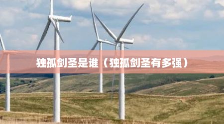 独孤剑圣是谁（独孤剑圣有多强）
