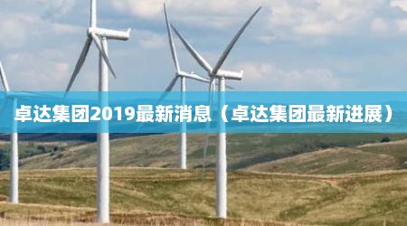 卓达集团2019最新消息（卓达集团最新进展）