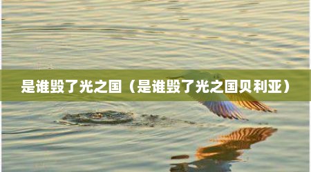 是谁毁了光之国（是谁毁了光之国贝利亚）