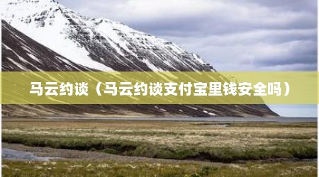 马云约谈（马云约谈支付宝里钱安全吗）