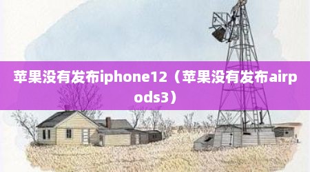 苹果没有发布iphone12（苹果没有发布airpods3）