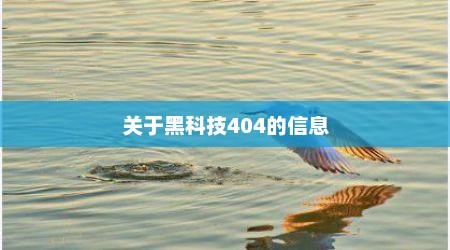 关于黑科技404的信息