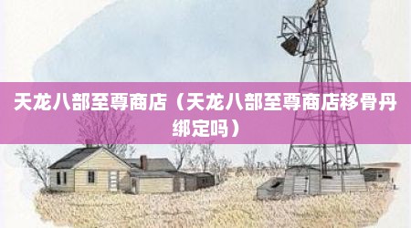 天龙八部至尊商店（天龙八部至尊商店移骨丹绑定吗）