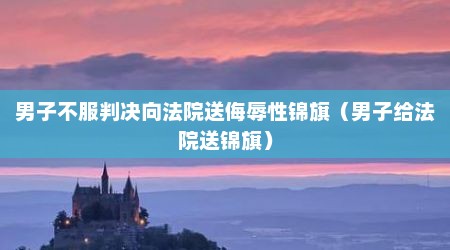 男子不服判决向法院送侮辱性锦旗（男子给法院送锦旗）