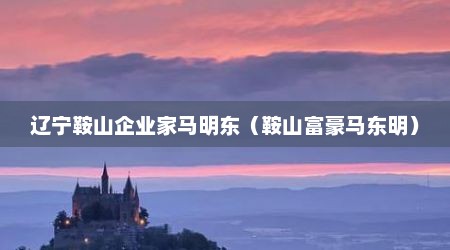 辽宁鞍山企业家马明东（鞍山富豪马东明）