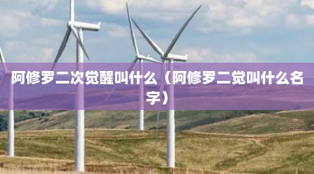 阿修罗二次觉醒叫什么（阿修罗二觉叫什么名字）