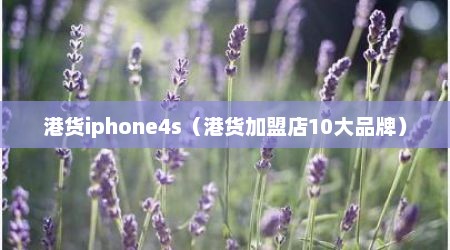 港货iphone4s（港货加盟店10大品牌）