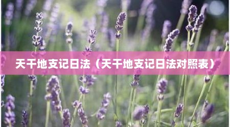 天干地支记日法（天干地支记日法对照表）