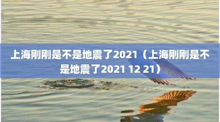 上海刚刚是不是地震了2021（上海刚刚是不是地震了2021 12 21）